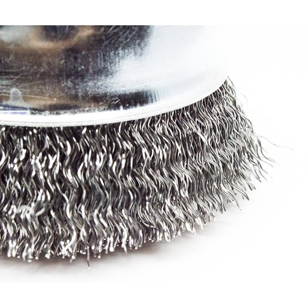 Continental Abrasives 4"x5/8"-11 Crimped Wire Cup Brush - Carbon W4-040751